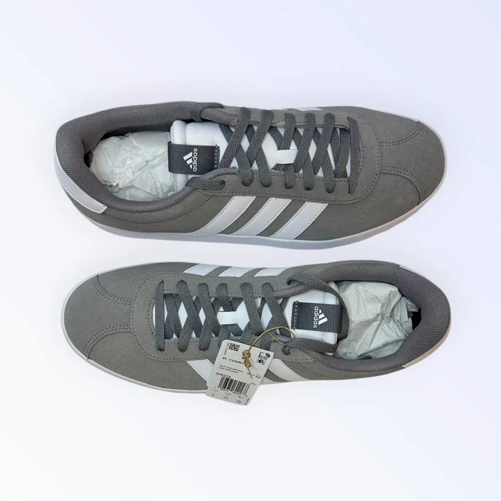 adidas VL Court 3.0 Gray White Men's 12 NIB‎